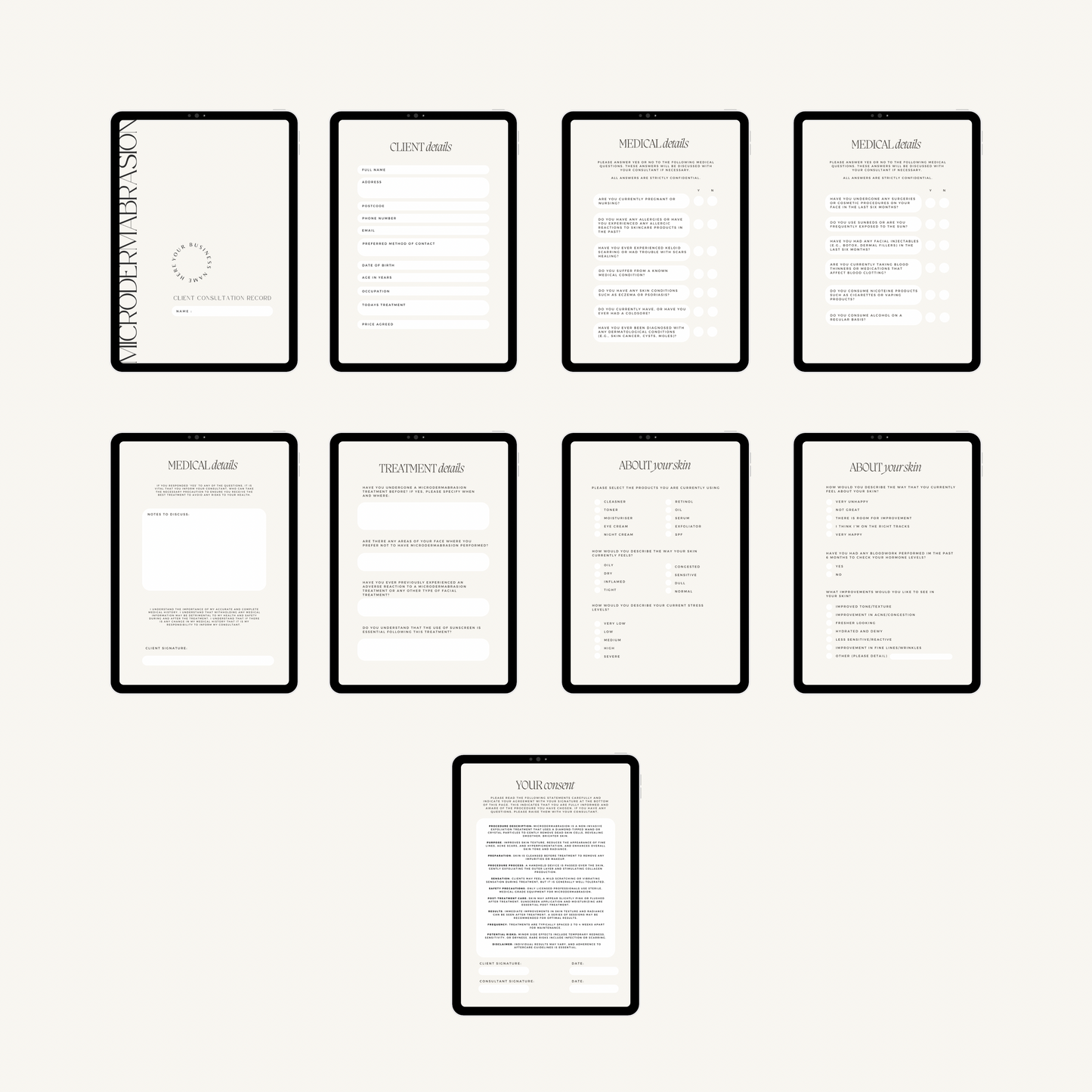 Microdermabrasion Intake Forms