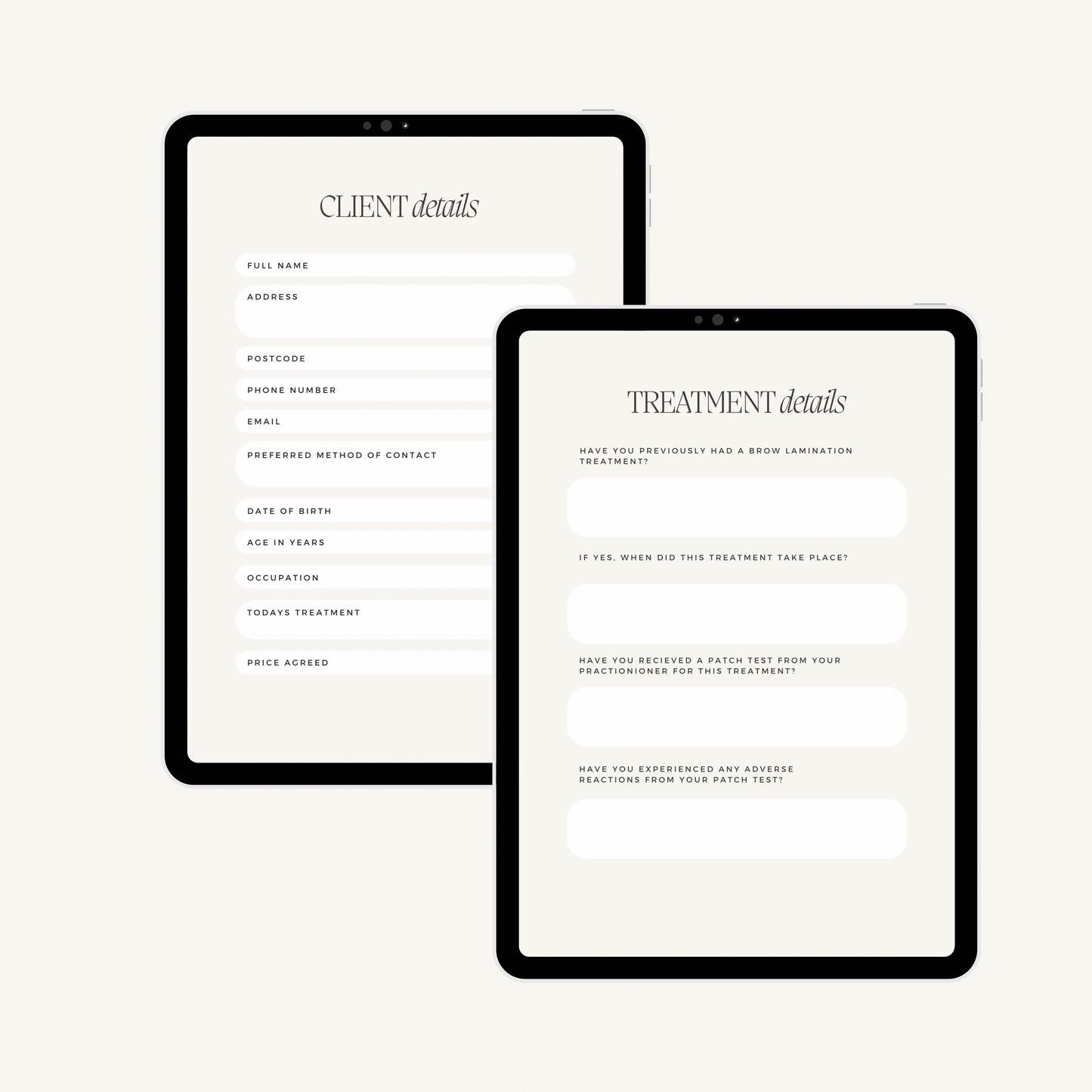 The Brow Bundle Intake Forms