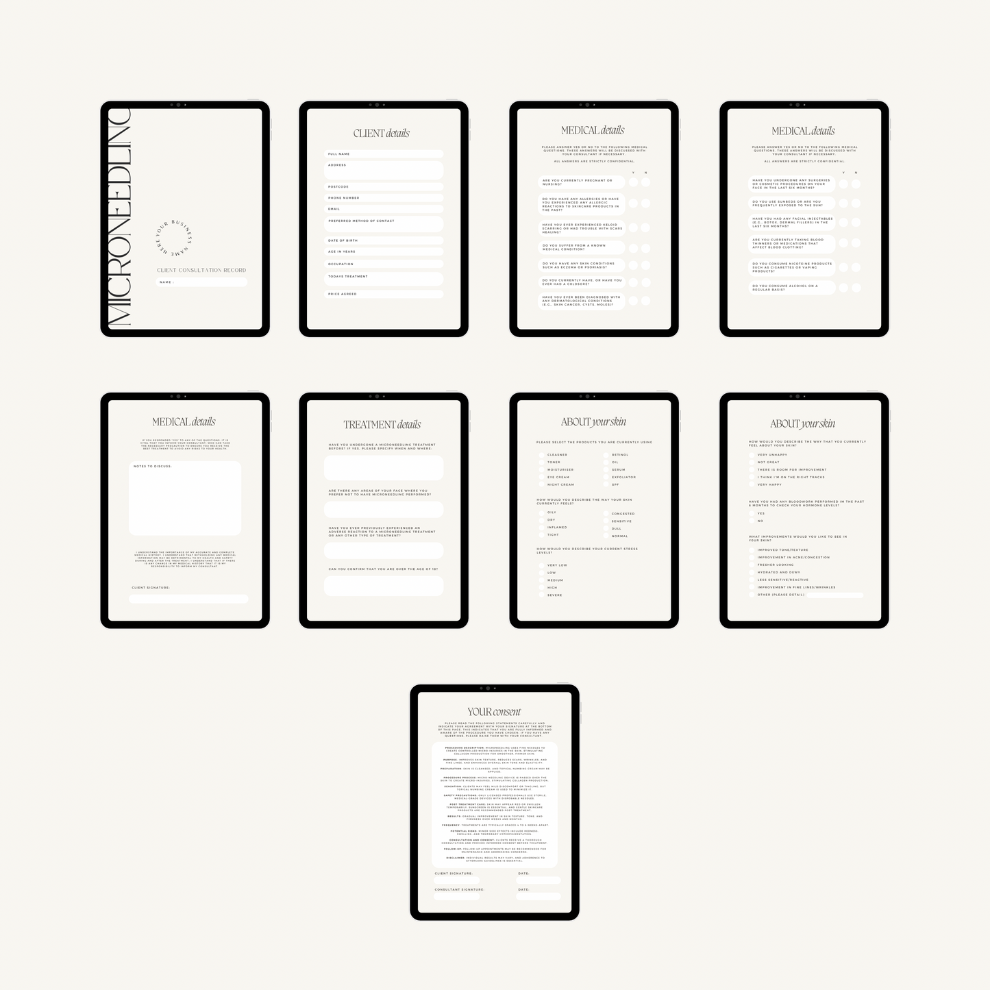 Microneedling Intake Forms