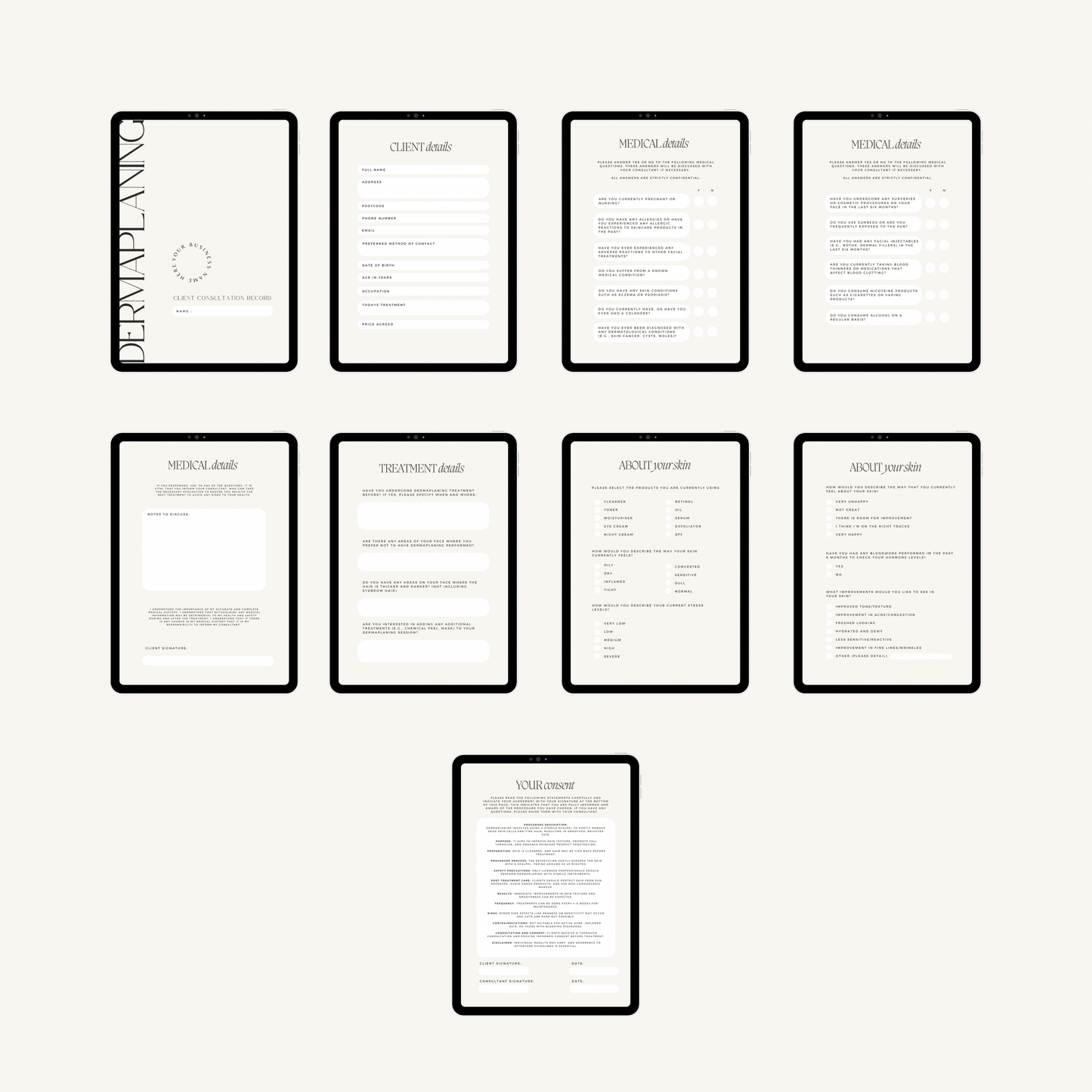 Dermaplaning Intake Forms