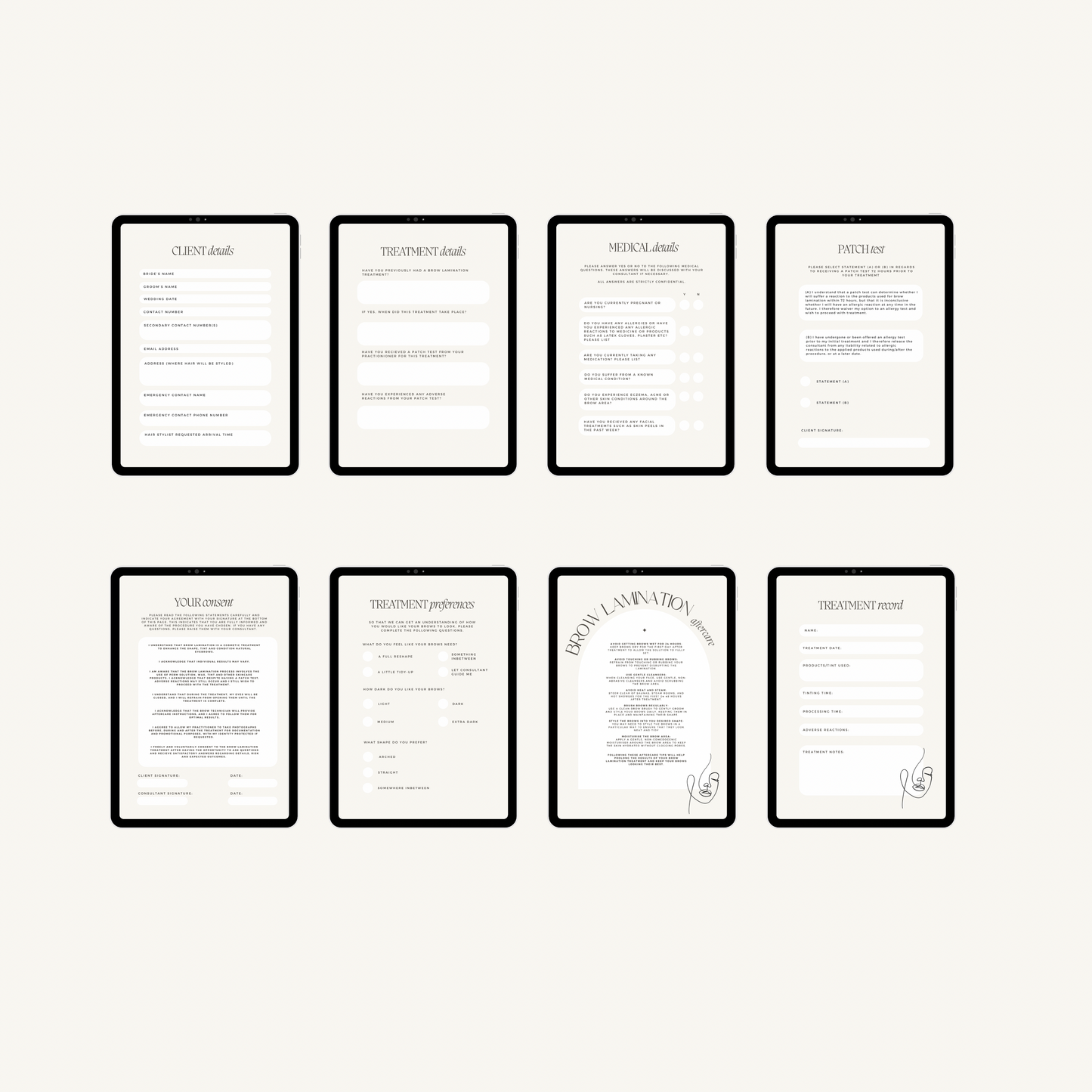 The Brow Bundle Intake Forms