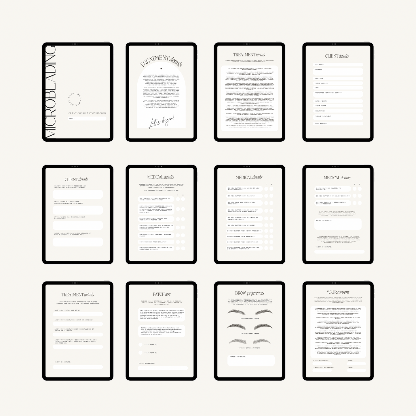 Microblading Intake Forms