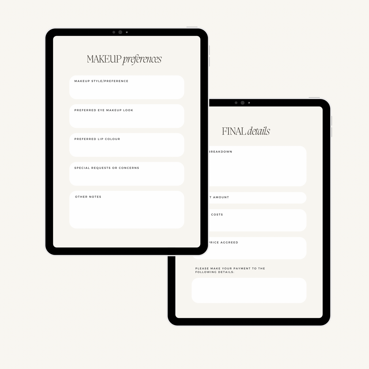 Wedding Makeup Forms